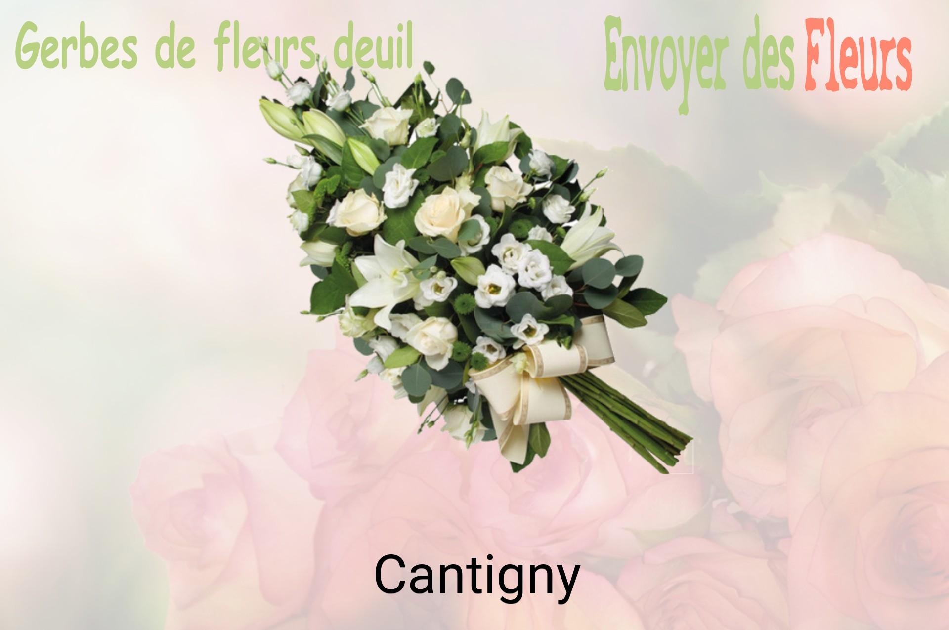 Gerbe de fleurs de deuil livrée à Cantigny